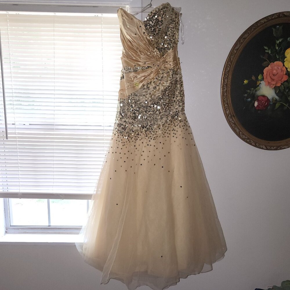 Golden pageant gown